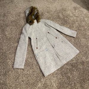 Jcrew wool coat with hood size 4 tall